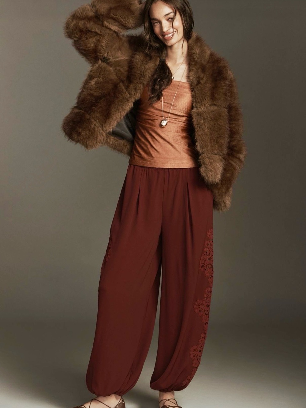 Anthropologie BL^Nk London Imogen Lace Balloon Pants M